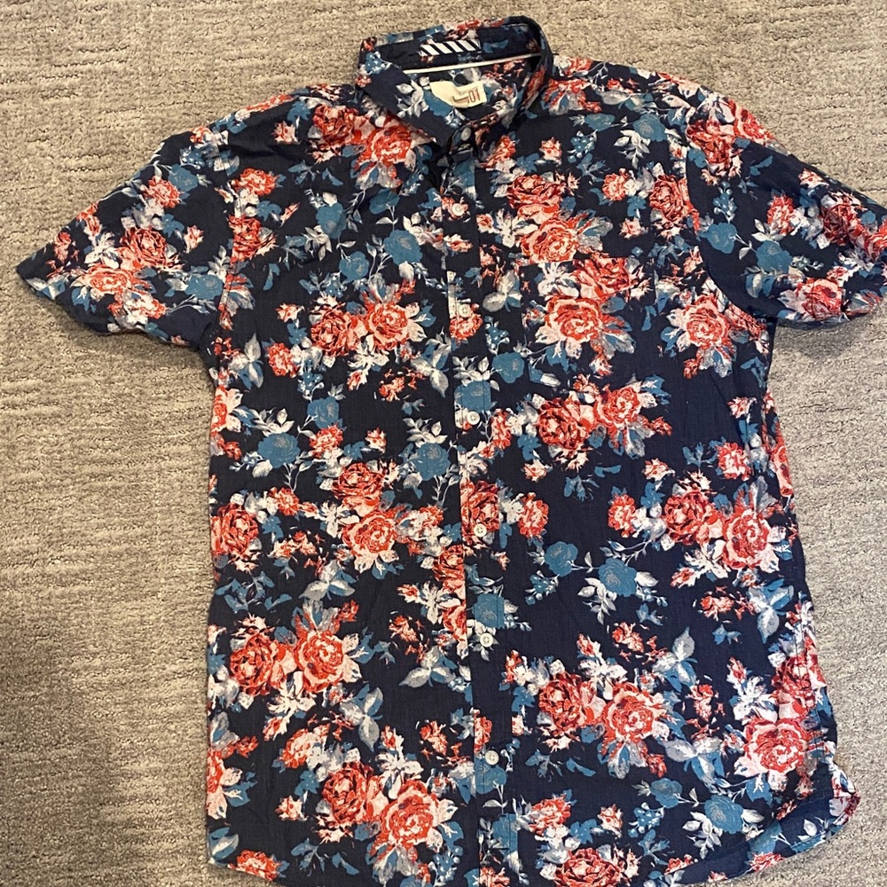 1901 Navy Floral Button Down Shirt